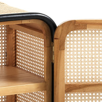 Armadietto in rattan nero 2 ripiani