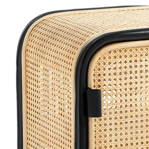 Armadietto in rattan nero 2 ripiani