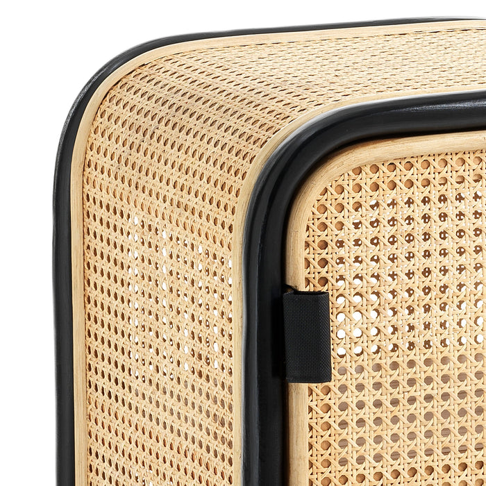 Armadietto in rattan nero 2 ripiani