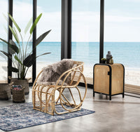 Armadietto in rattan nero 2 ripiani