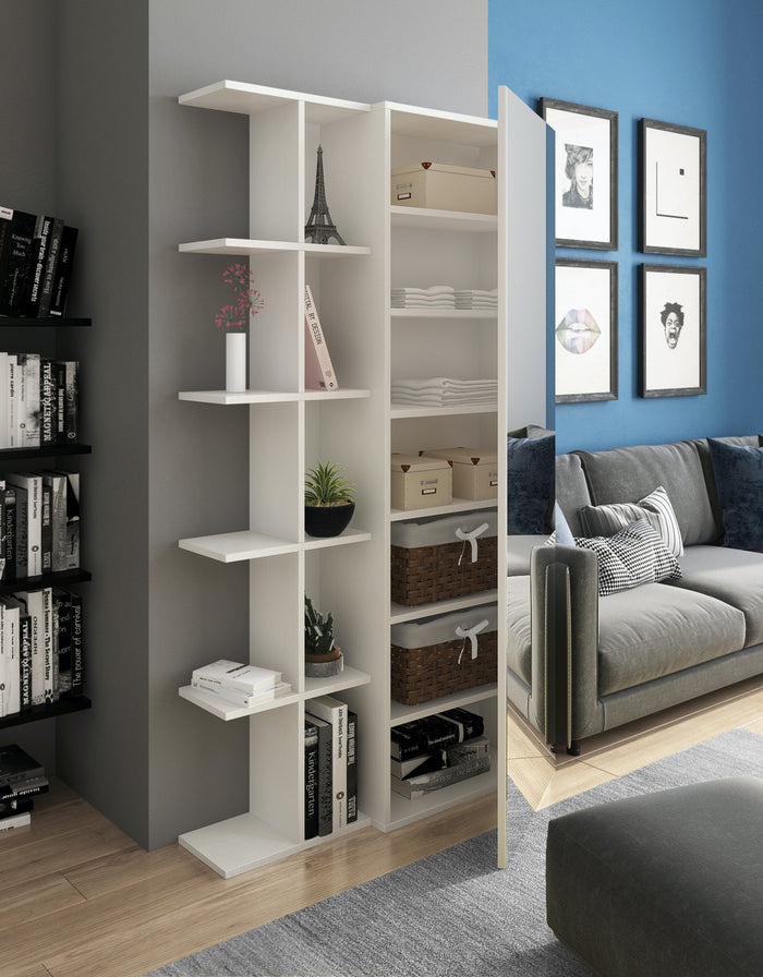 Libreria effetto legno finitura larice cm. H.160 x L.87,5 x P.28