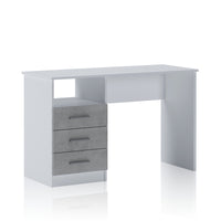 Scrivania effetto legno finitura larice bianco cm. H.75xL.120xP.48