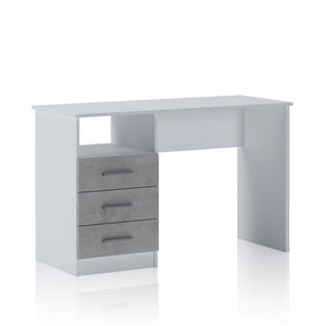 Scrivania effetto legno finitura larice bianco cm. H.75xL.120xP.48