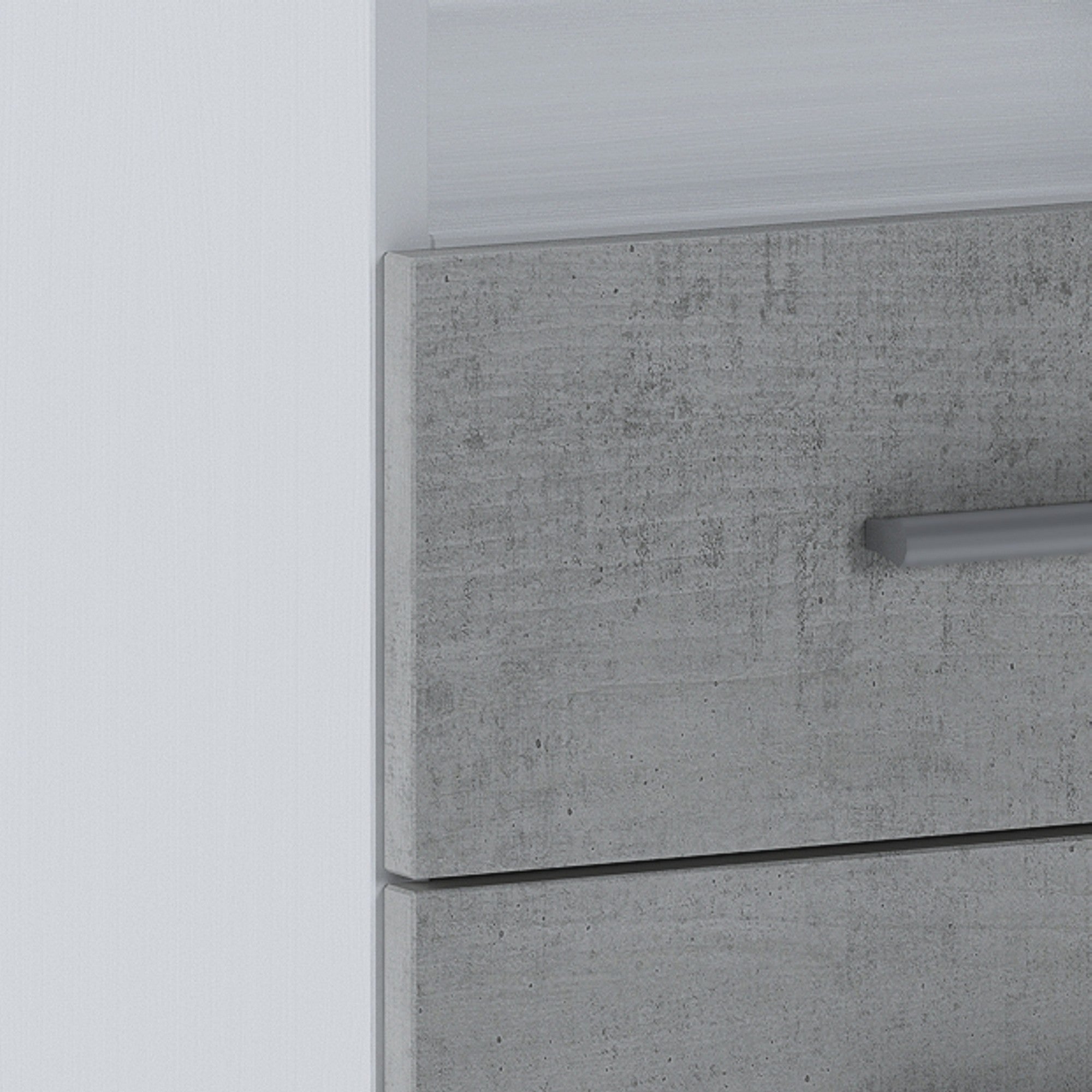 Scrivania effetto legno finitura larice bianco cm. H.75xL.120xP.48