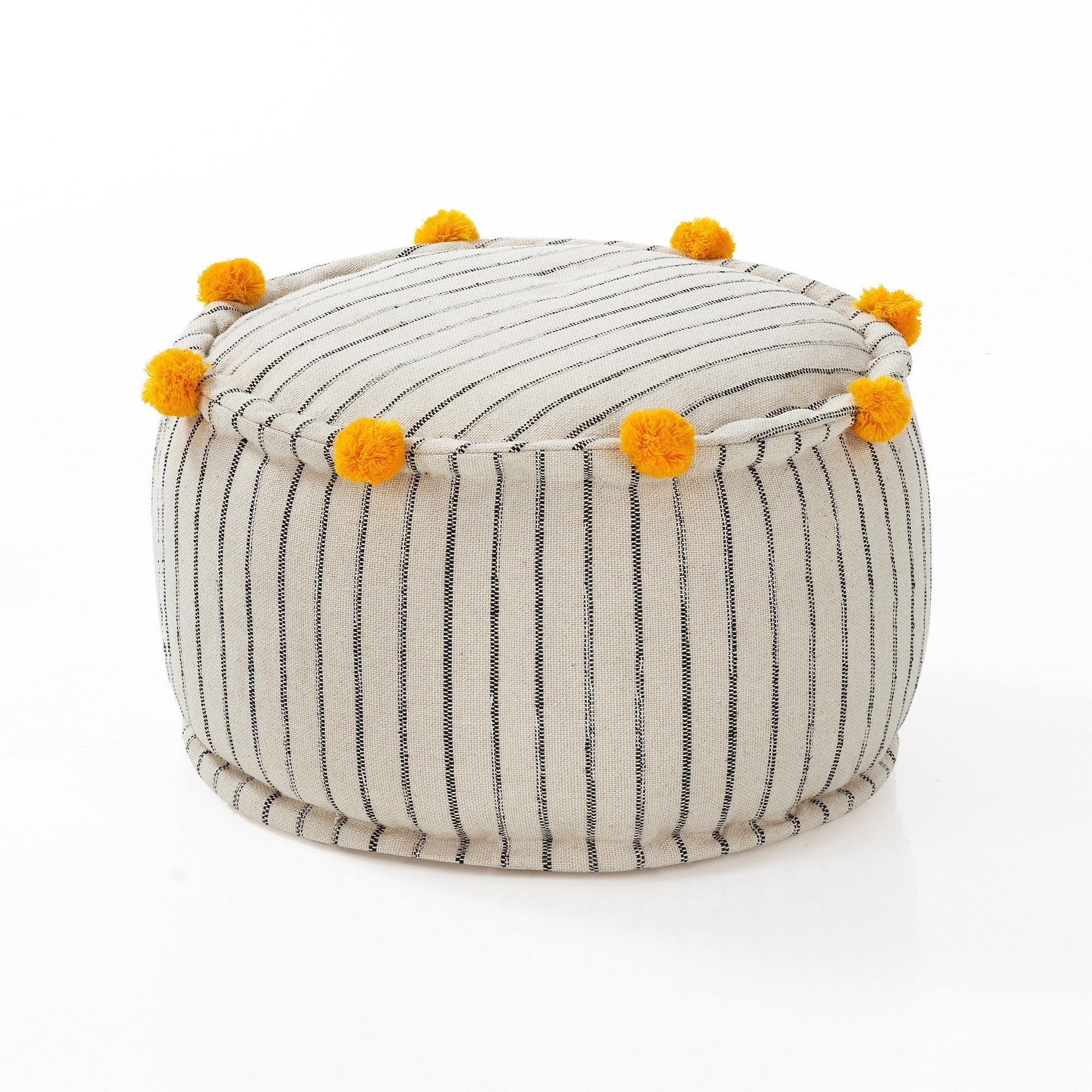 Pouf rotondo in cotone multicolore non sfoderabile