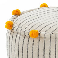 Pouf rotondo in cotone multicolore non sfoderabile