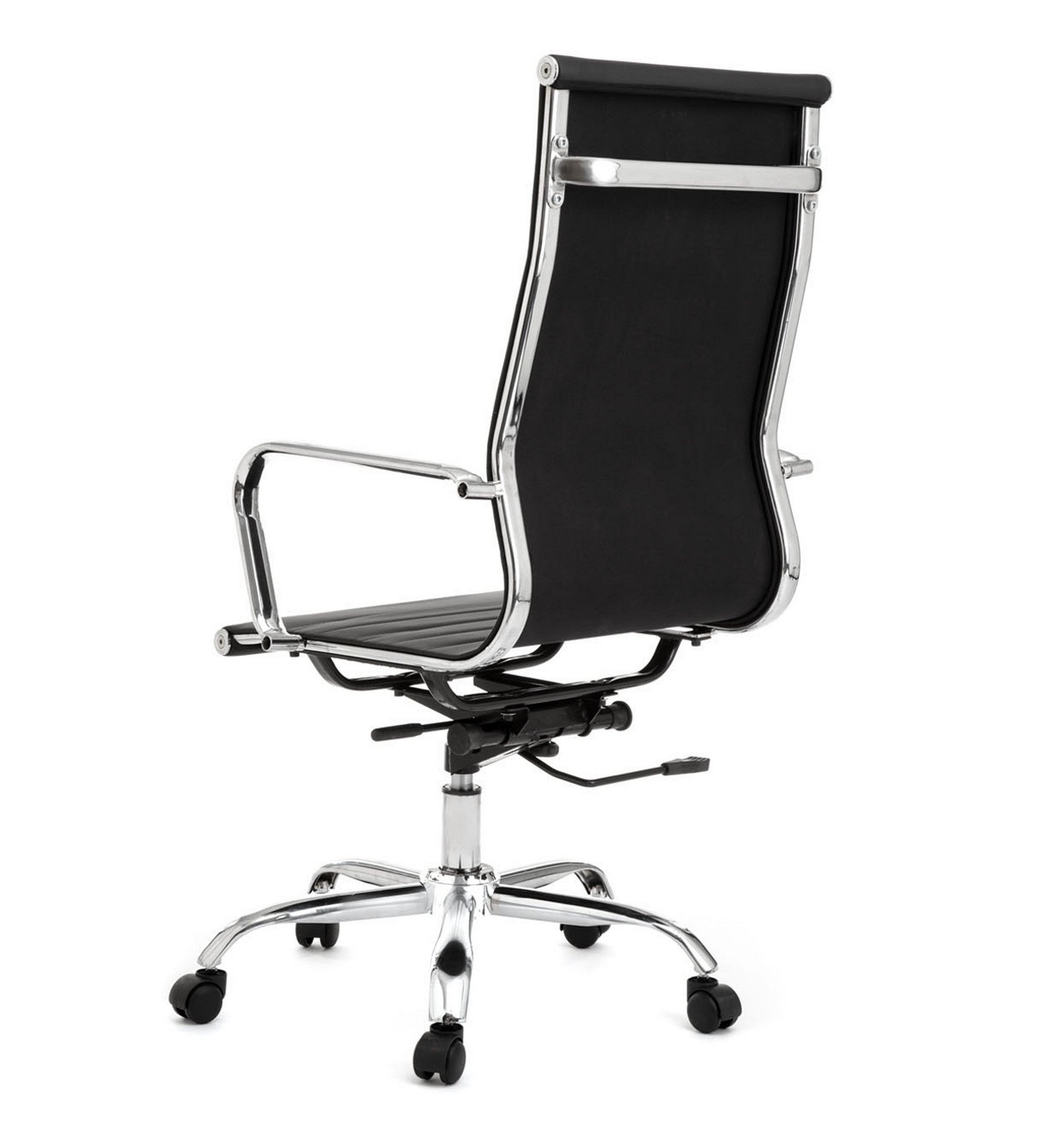 Poltrona da ufficio in pelle sintetica nera cm. H.48/56 x L.47 x P.45