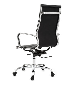 Poltrona da ufficio in pelle sintetica nera cm. H.48/56 x L.47 x P.45