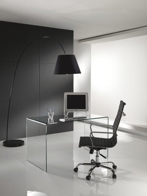 Poltrona da ufficio in pelle sintetica nera cm. H.48/56 x L.47 x P.45