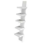 Libreria 5 ripiani effetto legno laccata bianca  cm. H.155xL.31xP.35
