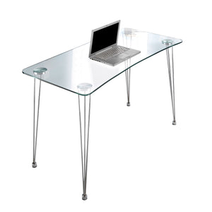 Scrivania in vetro temprato trasparente cm H.74 x L.120 x P.60