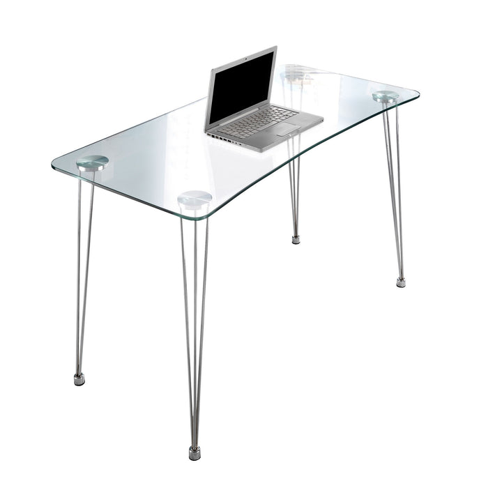 Scrivania in vetro temprato trasparente cm H.74 x L.120 x P.60
