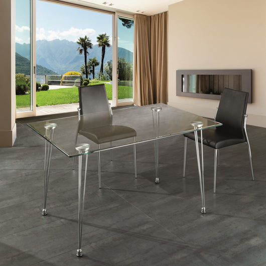 Tavolo in vetro temprato trasparente cm. H.75 x L.130 x P.80