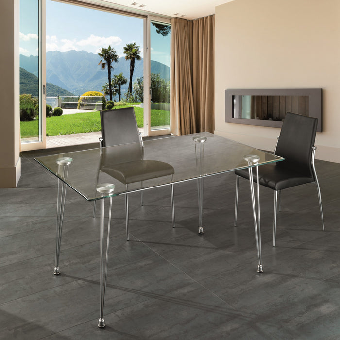 Tavolo in vetro temprato trasparente cm. H.75 x L.130 x P.80