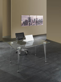 Tavolo in vetro temprato trasparente cm. H.75 x L.130 x P.80