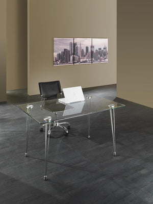 Tavolo in vetro temprato trasparente cm. H.75 x L.130 x P.80