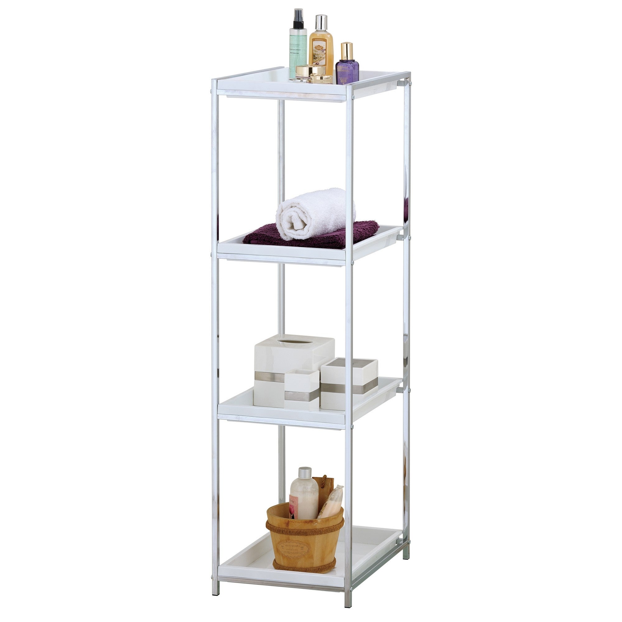 Scaffale in metallo cromato cm. P.38,5  x L.31 x H.115