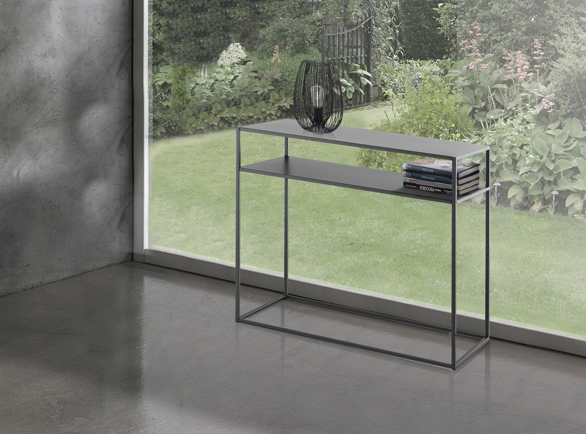 Consolle in acciaio verniciato antracite cm. H.77 x P.40 x L.80