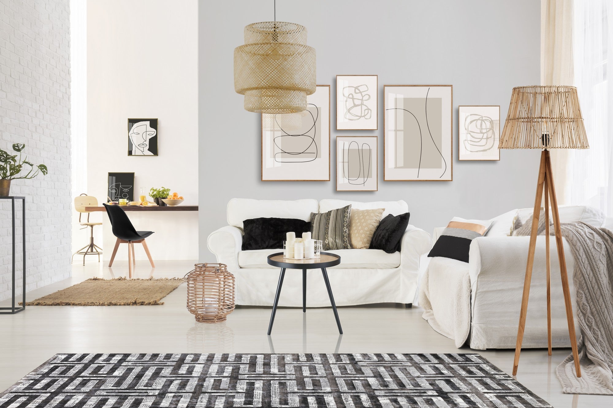 Tappeto 100% polipropilene grigio cm.133 x 190