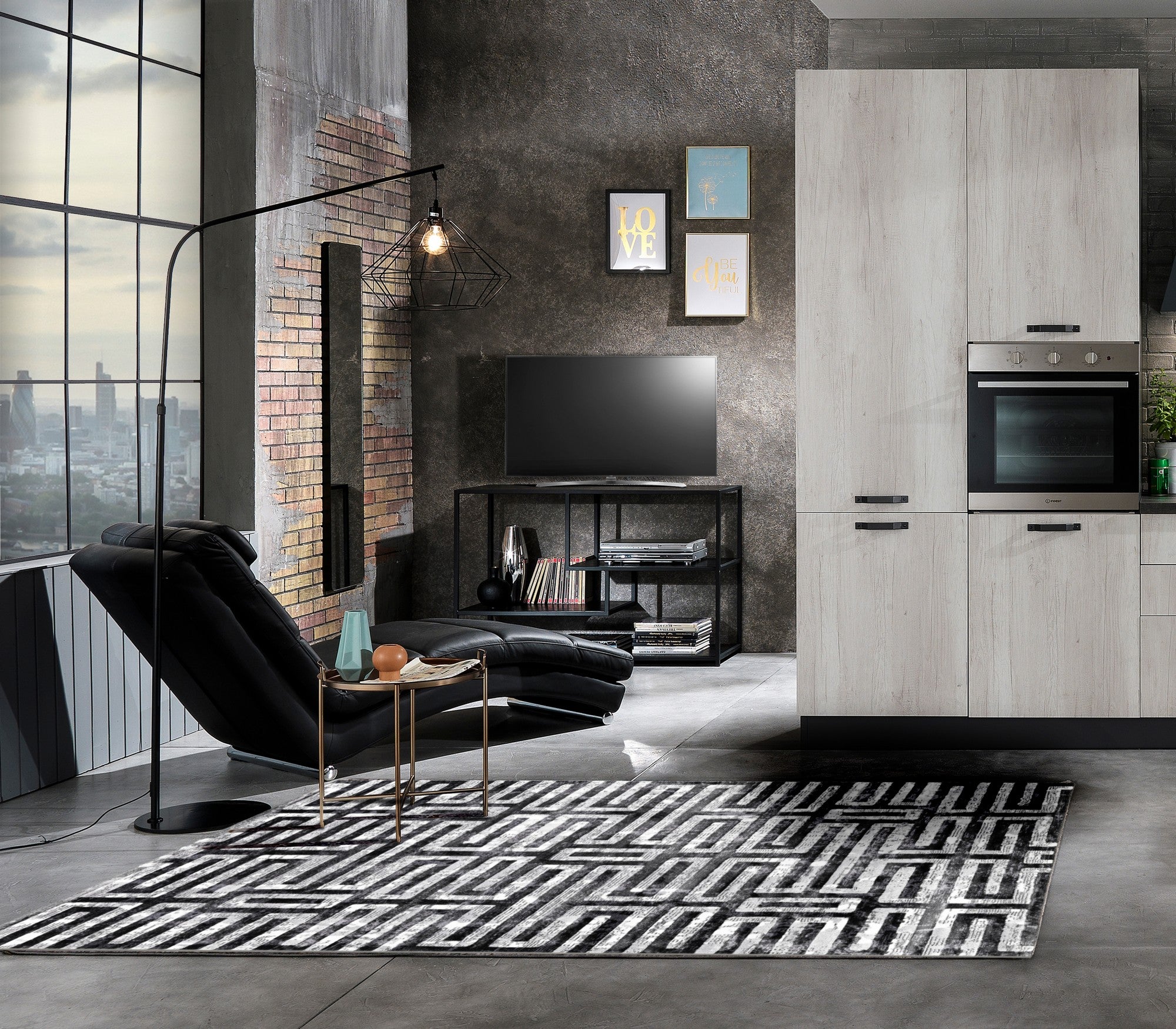 Tappeto 100% polipropilene grigio cm.133 x 190