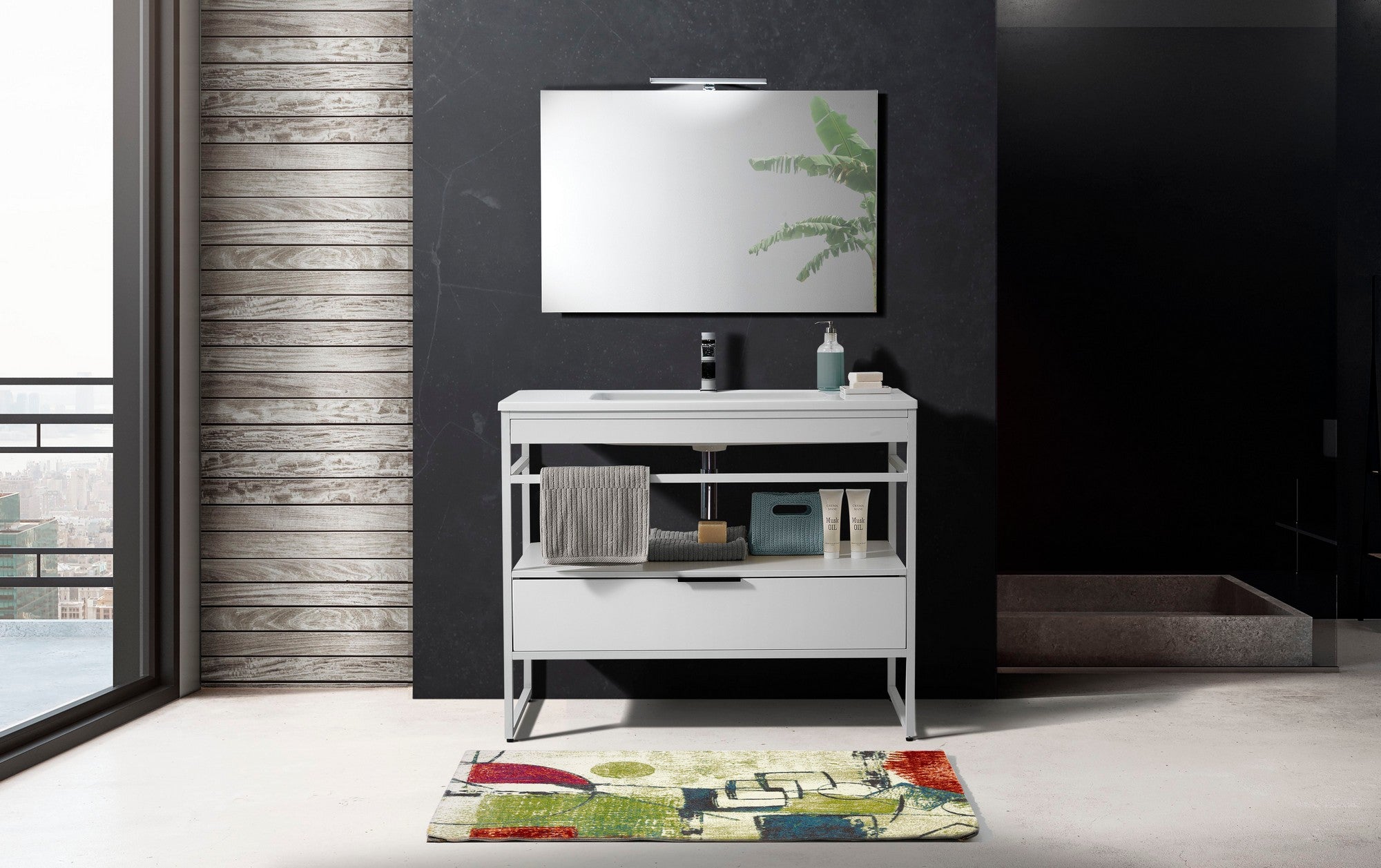 Tappeto bagno 100% polipropilene multicolore cm.60 x 110