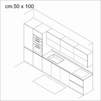 Tappeto bagno 100% vinile multicolore cm.50 x 100