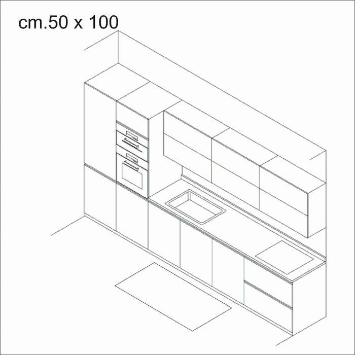 Tappeto bagno 100% vinile multicolore cm.50 x 100