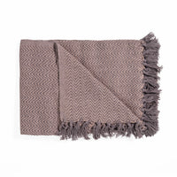 Plaid in cotone grigio e rosa cm. 135 x 190