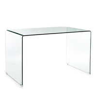 Scrivania in vetro curvato trasparente cm. H.74 x L.126 x P.70