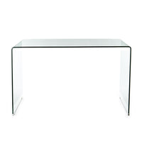 Scrivania in vetro curvato trasparente cm. H.74 x L.126 x P.70