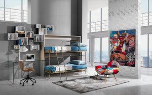 Scrivania in vetro curvato trasparente cm. H.74 x L.126 x P.70