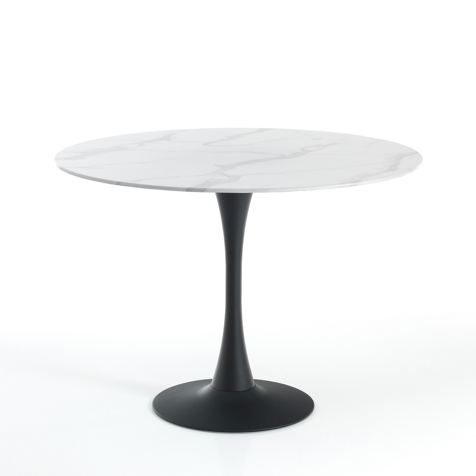 Tavolo rotondo in vetro temprato finitura marmo cm. H.75 x Ø.90