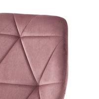 Set 4 sedie in tessuto effetto velluto rosa cipria cm. H.87 L.49 P.59