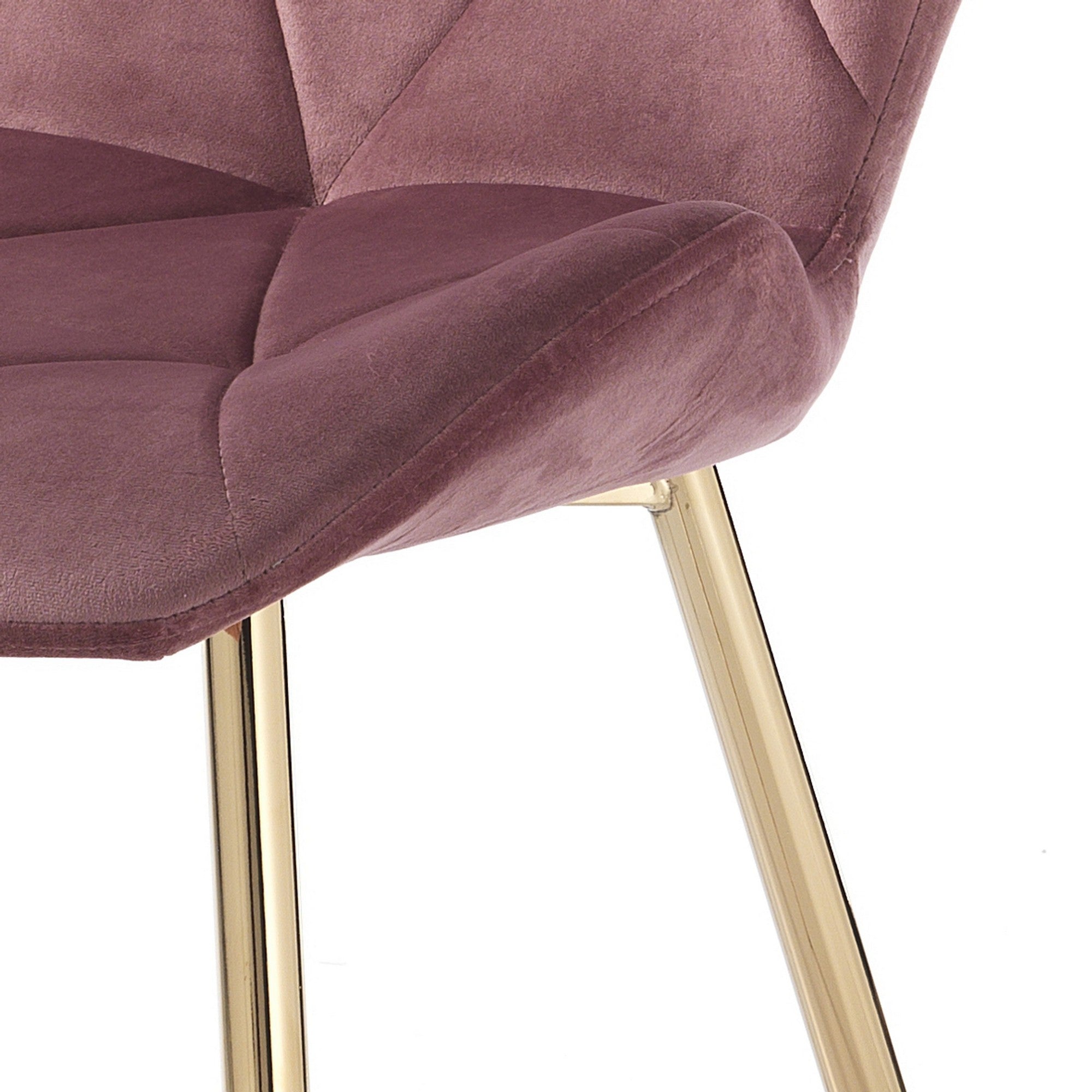 Set 4 sedie in tessuto effetto velluto rosa cipria cm. H.87 L.49 P.59