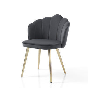 Set 4 sedie in tessuto effetto velluto grigie cm. H.78 L.57 P.58