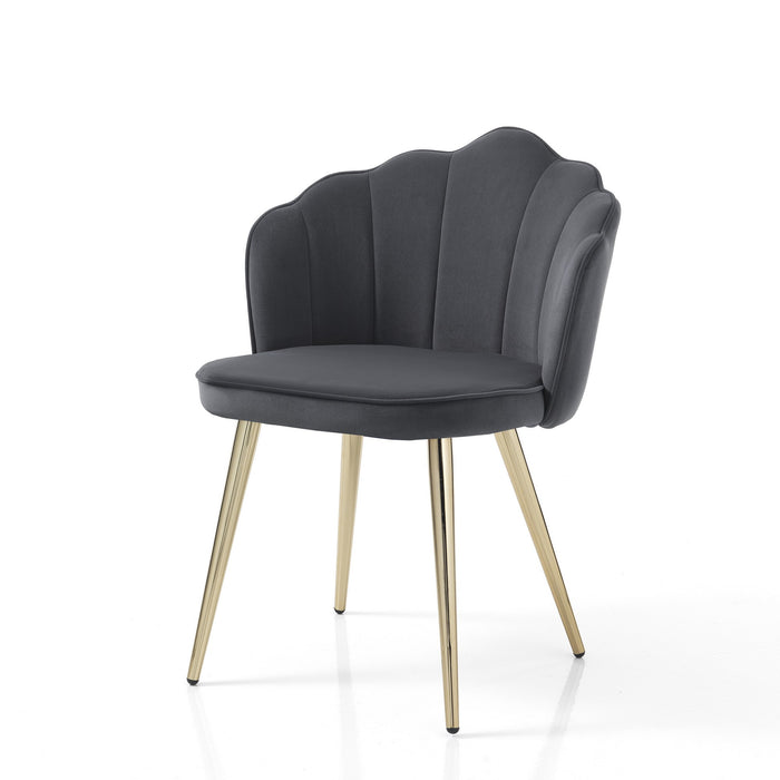 Set 4 sedie in tessuto effetto velluto grigie cm. H.78 L.57 P.58