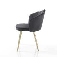 Set 4 sedie in tessuto effetto velluto grigie cm. H.78 L.57 P.58