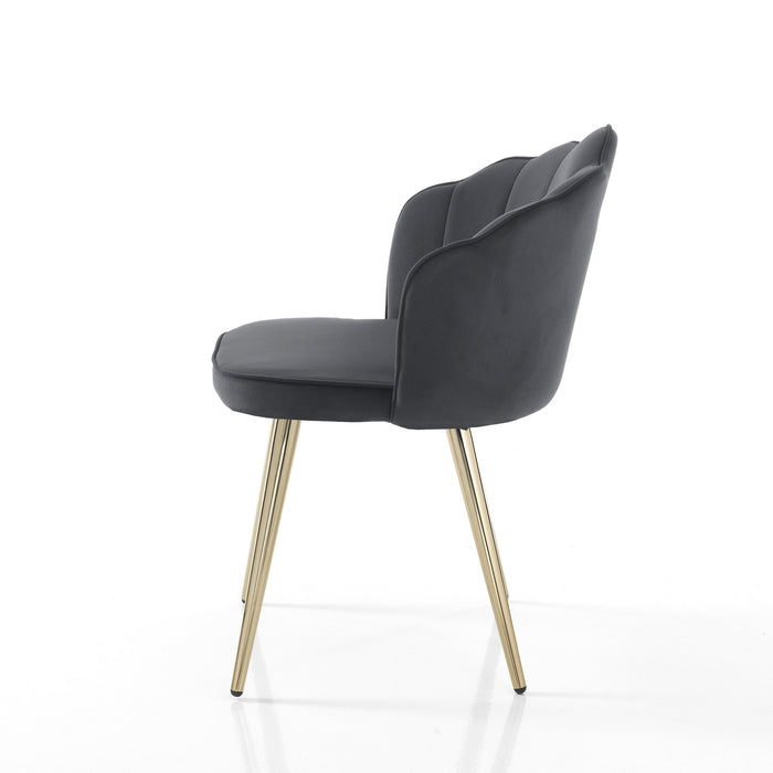 Set 4 sedie in tessuto effetto velluto grigie cm. H.78 L.57 P.58