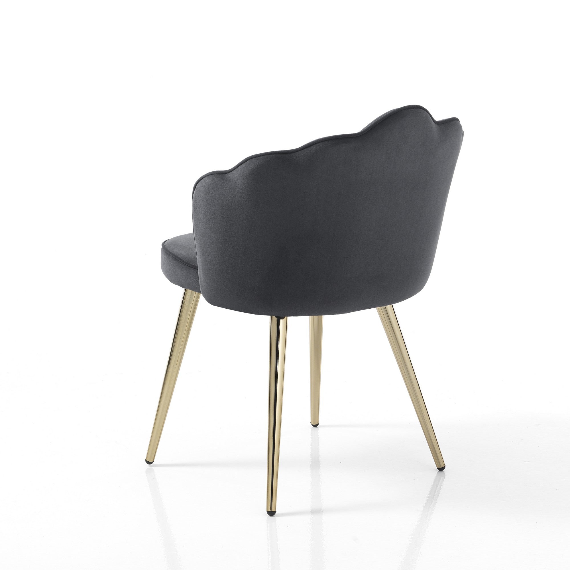 Set 4 sedie in tessuto effetto velluto grigie cm. H.78 L.57 P.58