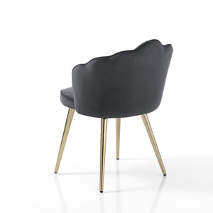 Set 4 sedie in tessuto effetto velluto grigie cm. H.78 L.57 P.58