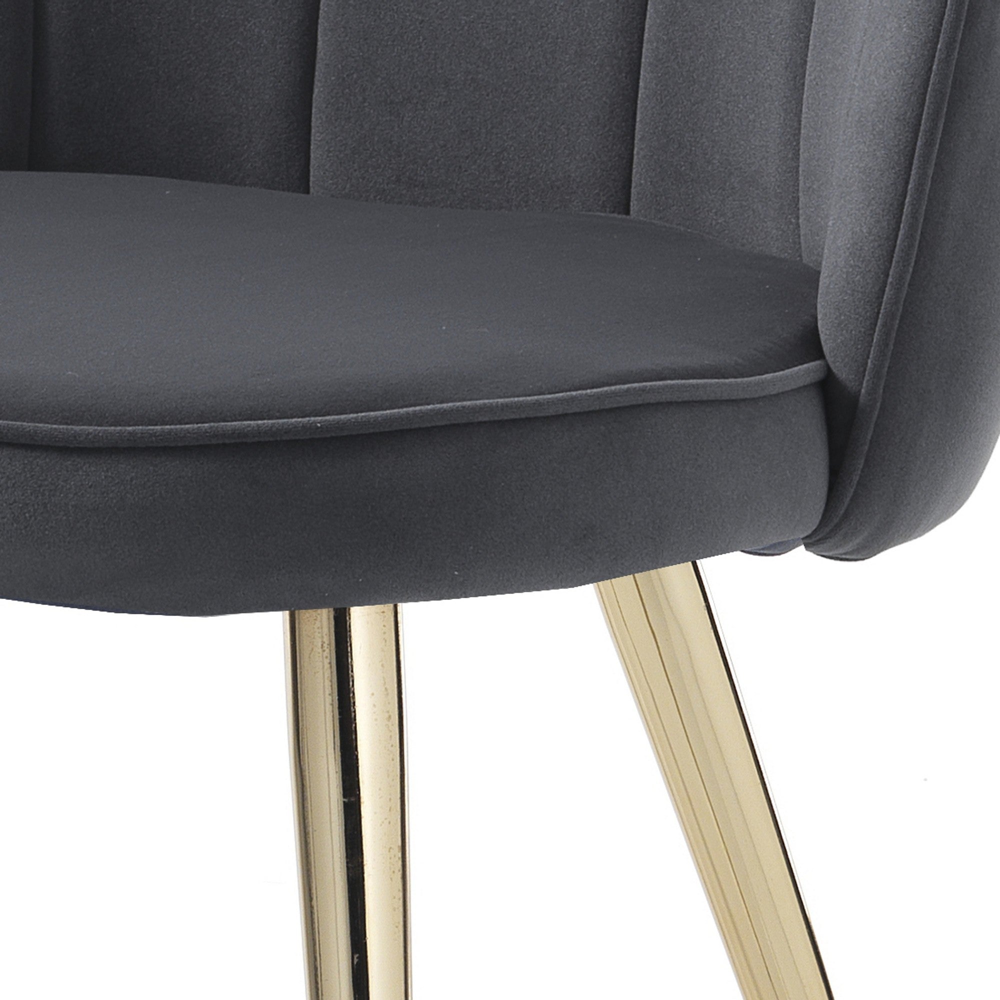 Set 4 sedie in tessuto effetto velluto grigie cm. H.78 L.57 P.58