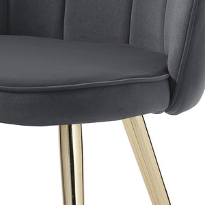 Set 4 sedie in tessuto effetto velluto grigie cm. H.78 L.57 P.58