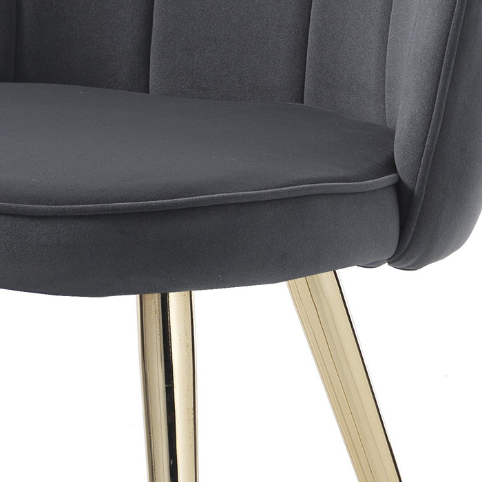 Set 4 sedie in tessuto effetto velluto grigie cm. H.78 L.57 P.58