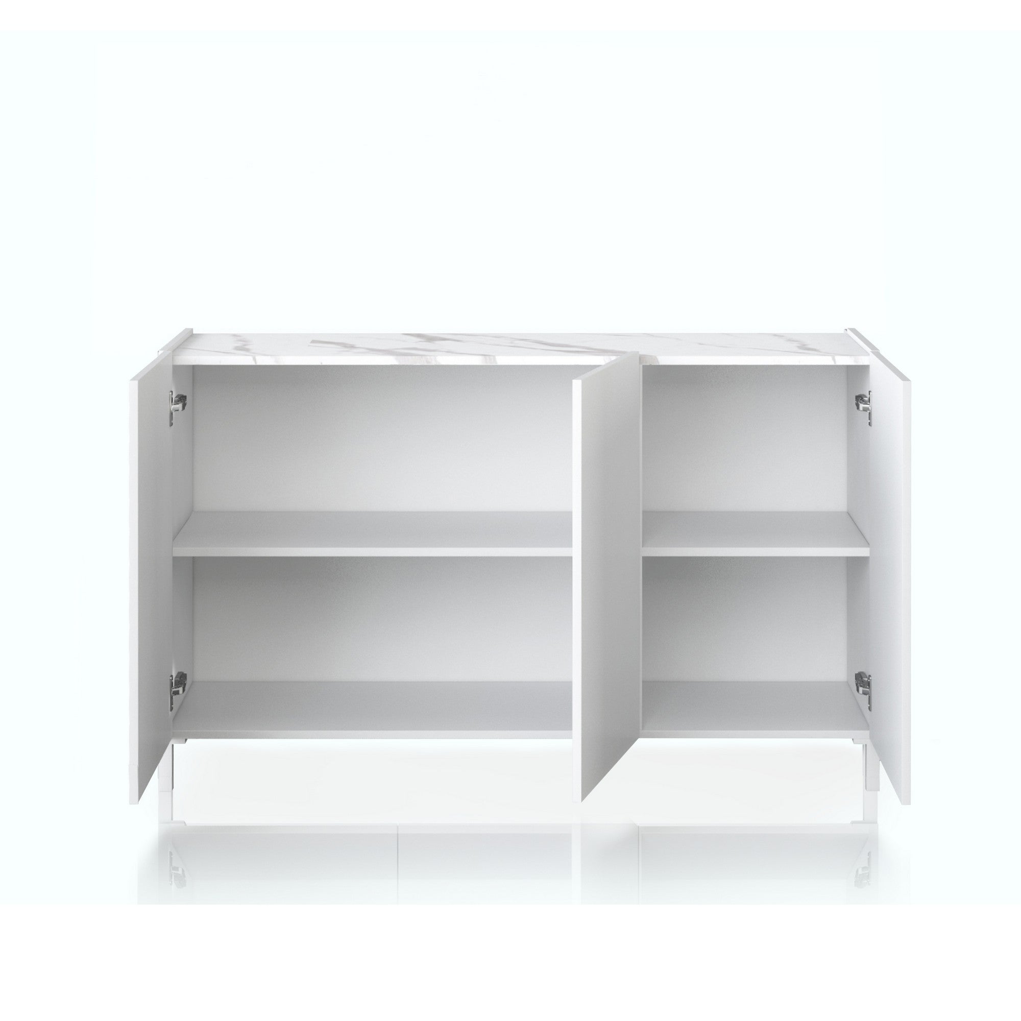 Madia 3 ante effetto legno bianca cm. H.84 x L.130 x P.40