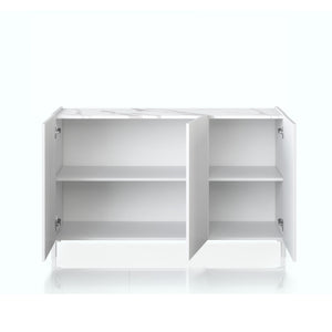 Madia 3 ante effetto legno bianca cm. H.84 x L.130 x P.40