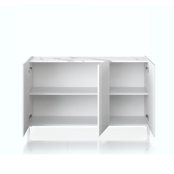 Madia 3 ante effetto legno bianca cm. H.84 x L.130 x P.40