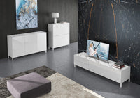 Madia 3 ante effetto legno bianca cm. H.84 x L.130 x P.40