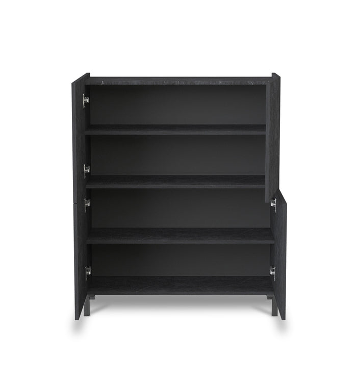 Mobile alto effetto legno finitura marmo nero cm. H.110 x L.90 x P.35