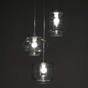 Lampadario in vetro trasparente cm. H126 Ø47