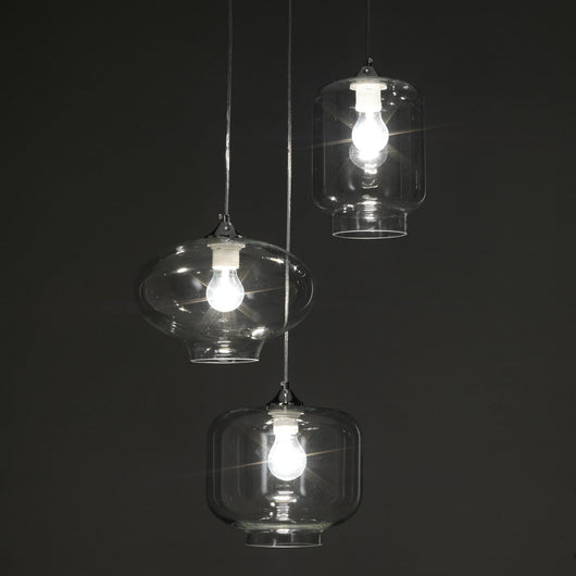 Lampadario in vetro trasparente cm. H126 Ø47